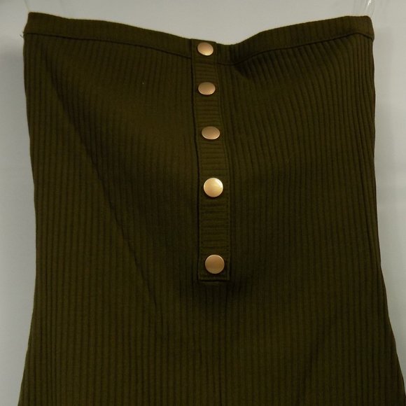 LoveLA Sara Tube Top Halter Dress Olive Green - Picture 2 of 8
